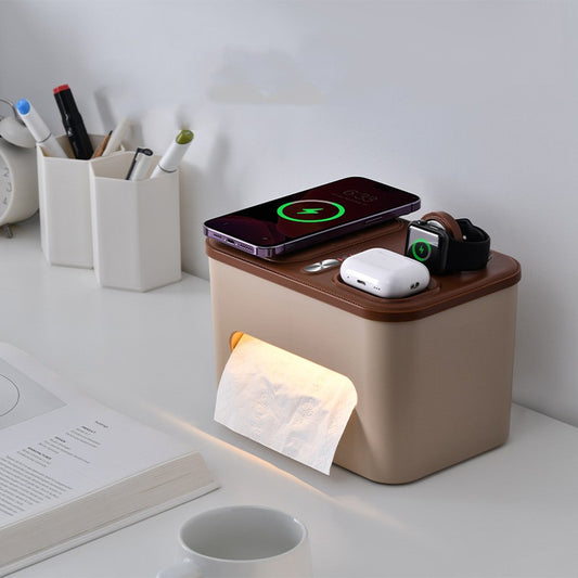 wireless charger plus Tissue Storage Box Bedside Lamp - Variety Hunt