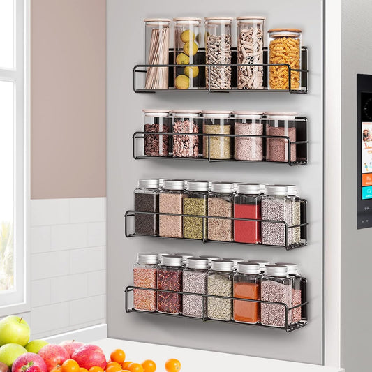 Magnetic Spice Rack For Refrigerator, 4 Pack - Variety Hunt
