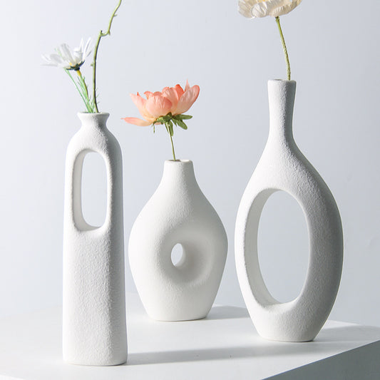 Vase Ins Style Ceramic Flowers And Dried Flowers
