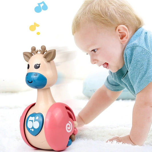 Cute Tumbler Deer Baby sliding rattle educational baby toy 0-3 years