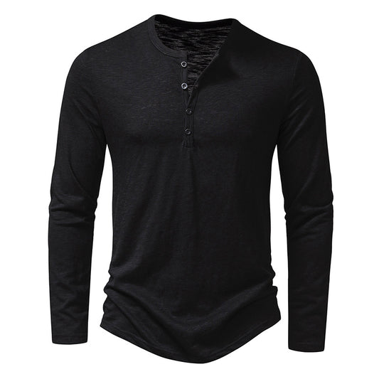Henry Collar  Men's Long Sleeve T-shirt - Variety Hunt