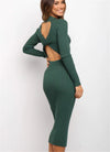 Sweater Dresses Women's Solid Color Backless Bow Tight Dresses - Variety Hunt